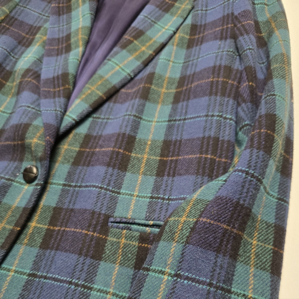 Dumas Blue and Green Plaid Women's Jacket Med Size - Picture 4 of 5